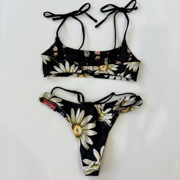 Agua Bendita Bikini Set Reversible Genoveva Daisy Top and Bottom size S - Picture 6 of 7